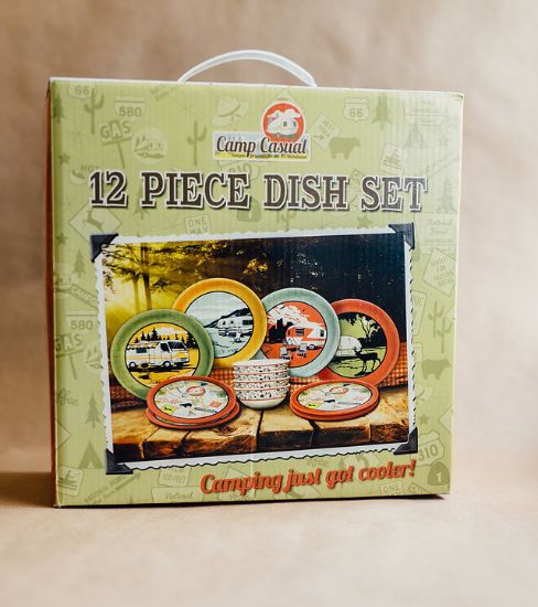 CAMP CASUAL MELAMINE DISH SET 12/PC - CC001