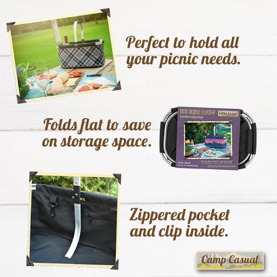 CAMP CASUAL CAMP CASUAL FOLDING PICNIC BASKET - - CC010GPB