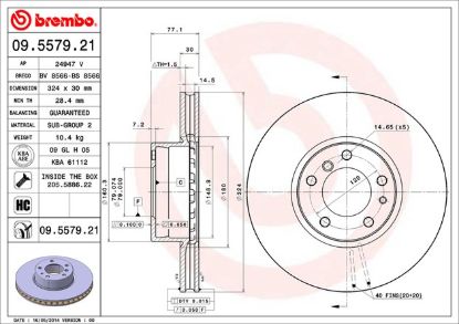 BREMBO DISC BRAKE ROTOR - 09557921