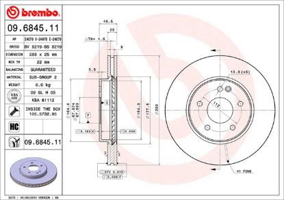 BREMBO DISC BRAKE ROTOR - 09684511