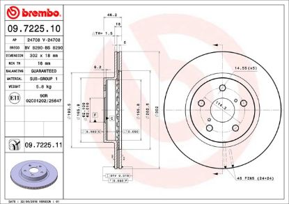 BREMBO DISC BRAKE ROTOR - 09722511