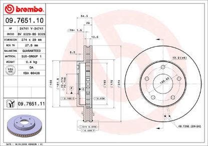 BREMBO DISC BRAKE ROTOR - 09765111