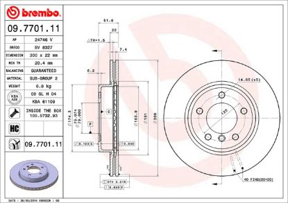 BREMBO DISC BRAKE ROTOR - 09770111