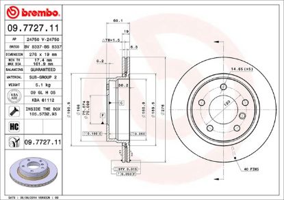 BREMBO DISC BRAKE ROTOR - 09772711