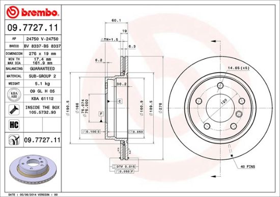 BREMBO DISC BRAKE ROTOR - 09772711