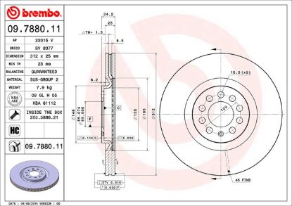 BREMBO DISC BRAKE ROTOR - 09788011
