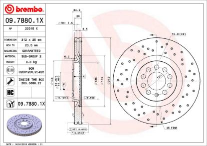 BREMBO DISC BRAKE ROTOR - 0978801X