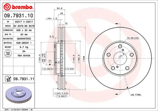 BREMBO DISC BRAKE ROTOR - 09793111