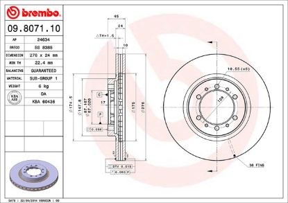 BREMBO DISC BRAKE ROTOR - 09807111