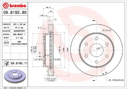 BREMBO DISC BRAKE ROTOR - 09819281
