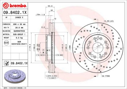 BREMBO DISC BRAKE ROTOR - 0984021X