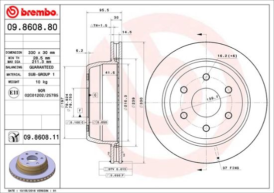 BREMBO DISC BRAKE ROTOR - 09860881