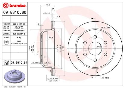 BREMBO DISC BRAKE ROTOR - 09881081