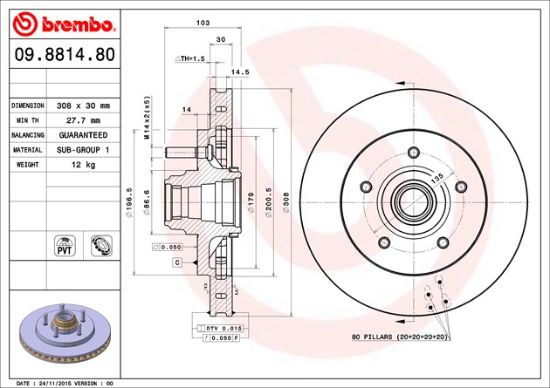 BREMBO DISC BRAKE ROTOR - 09881480