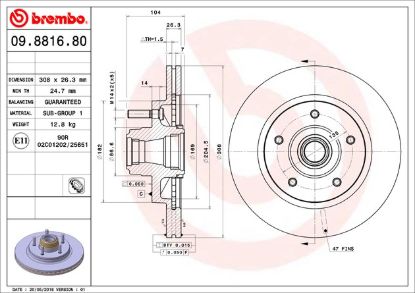 BREMBO DISC BRAKE ROTOR - 09881680