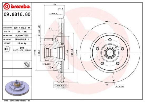 BREMBO DISC BRAKE ROTOR - 09881680