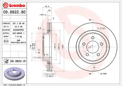 BREMBO DISC BRAKE ROTOR - 09882281