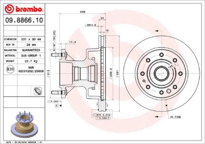 BREMBO DISC BRAKE ROTOR - 09886610