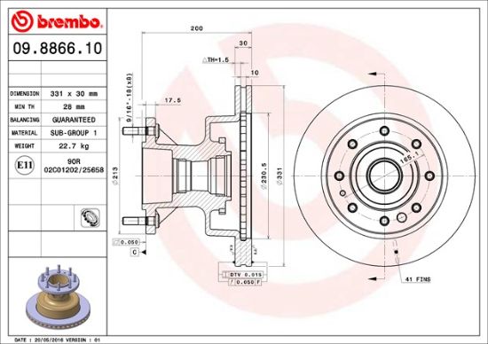 BREMBO DISC BRAKE ROTOR - 09886610