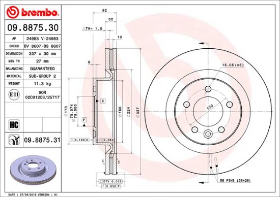 BREMBO DISC BRAKE ROTOR - 09887531