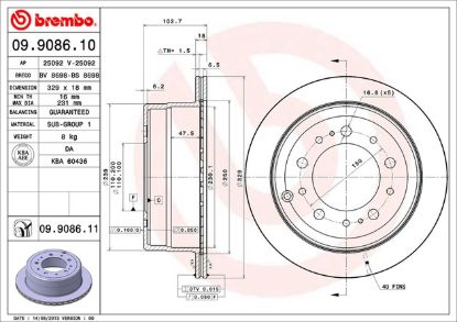BREMBO DISC BRAKE ROTOR - 09908611