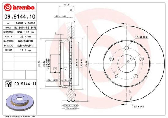 BREMBO DISC BRAKE ROTOR - 09914411