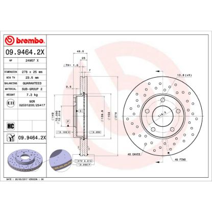 BREMBO DISCBRAKEROTOR VENTEDDISC - 0994642X
