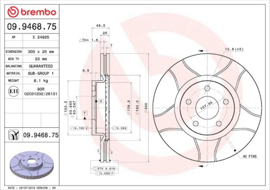 BREMBO BRAKE DISC - 09946875