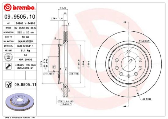 BREMBO DISC BRAKE ROTOR - 09950511