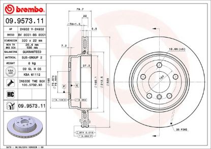 BREMBO DISC BRAKE ROTOR - 09957311