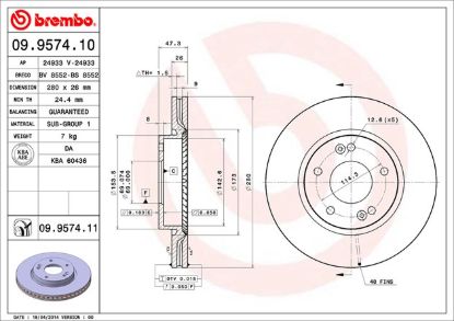 BREMBO DISC BRAKE ROTOR - 09957411