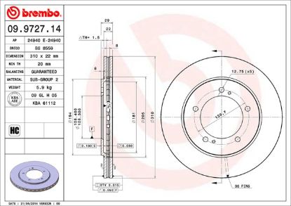 BREMBO DISC BRAKE ROTOR - 09972714
