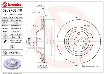 BREMBO DISC BRAKE ROTOR - 09976811