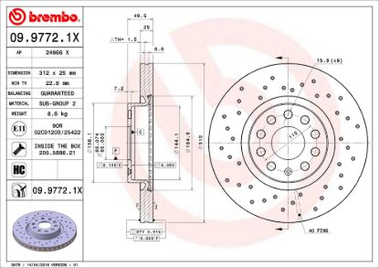 BREMBO DISC BRAKE ROTOR - 0997721X