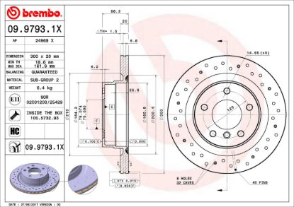 BREMBO DISC BRAKE ROTOR - 0997931X