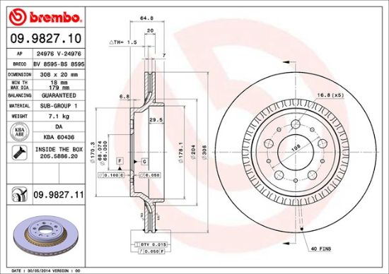 BREMBO DISC BRAKE ROTOR - 09982711