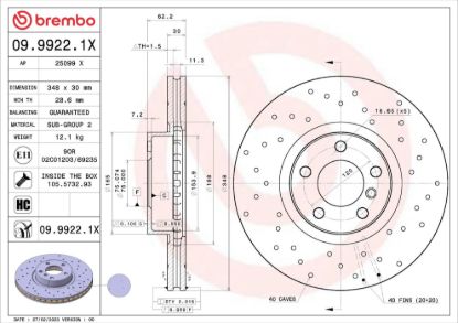 BREMBO BRAKE DISC - 0999221X