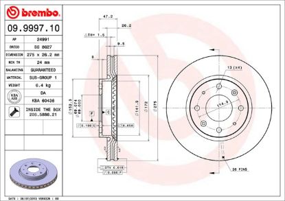 BREMBO DISC BRAKE ROTOR - 09999710