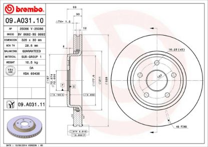 BREMBO DISC BRAKE ROTOR - 09A03111