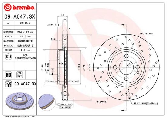 BREMBO DISC BRAKE ROTOR - 09A0473X