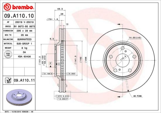 BREMBO DISC BRAKE ROTOR - 09A11011
