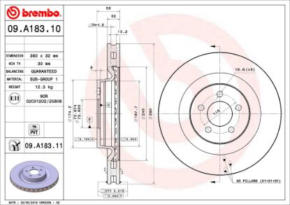 BREMBO DISC BRAKE ROTOR - 09A18311