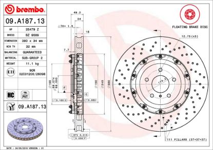 BREMBO DISC BRAKE ROTOR - 09A18713