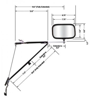 CIPA DLX DOOR MNT TOWNG MIRROR - 11650