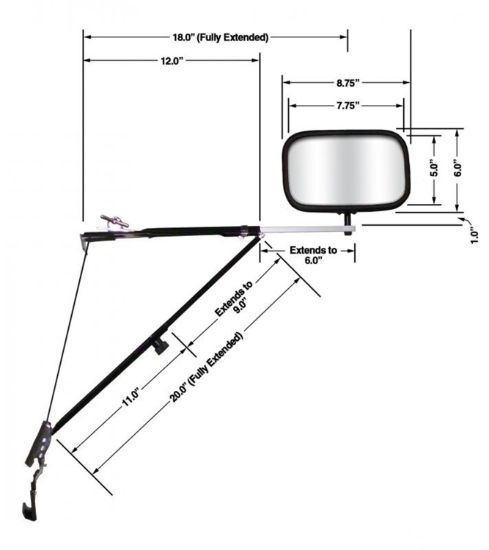 CIPA DLX DOOR MNT TOWNG MIRROR - 11650