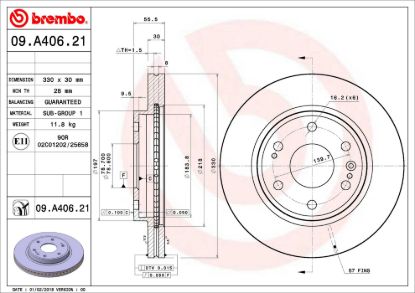 BREMBO DISC BRAKE ROTOR - 09A40621
