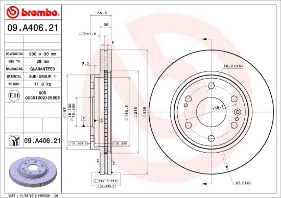 BREMBO DISC BRAKE ROTOR - 09A40621