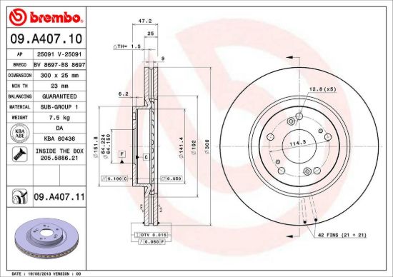 BREMBO DISC BRAKE ROTOR - 09A40711