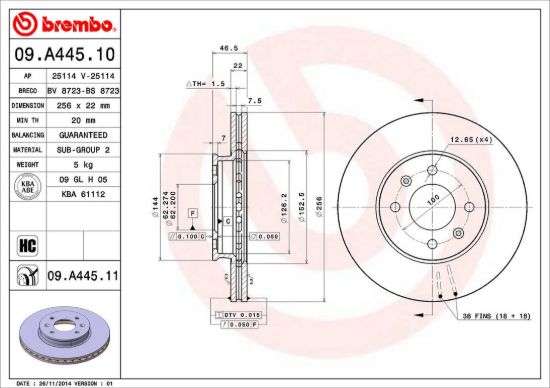 BREMBO DISC BRAKE ROTOR - 09A44511