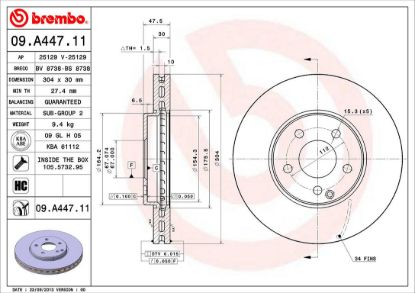 BREMBO DISC BRAKE ROTOR - 09A44711